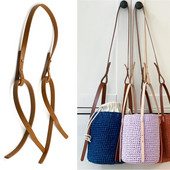 Kzfashions PU kožna torba Naramenica za kantu Smeđa crna naramenica za DIY pletenu torbu Dodaci