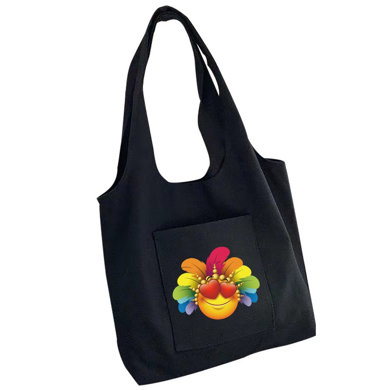 Női bevásárlótáska Vászontáska Diák kézitáska tollas nyomtatás Összecsukható hordozható, keresztben egy vállú, nagy tárolótáska