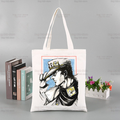 JoJo Bizarre Adventure kandekott Unisex lõuendist kotid ostukotid trükitud vabaaja JOJOS Kujo Jolyne kokkupandav õlakott