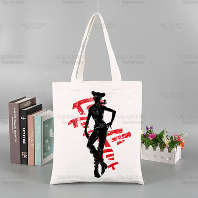 JoJo Bizarre Adventure kandekott Unisex lõuendist kotid ostukotid trükitud vabaaja JOJOS Kujo Jolyne kokkupandav õlakott