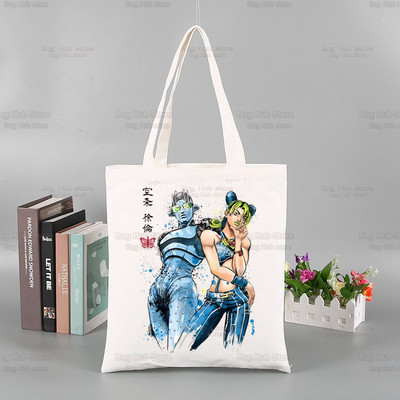 JoJo Bizarre Adventure kandekott Unisex lõuendist kotid ostukotid trükitud vabaaja JOJOS Kujo Jolyne kokkupandav õlakott
