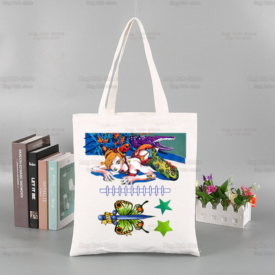 JoJo Bizarre Adventure kandekott Unisex lõuendist kotid ostukotid trükitud vabaaja JOJOS Kujo Jolyne kokkupandav õlakott