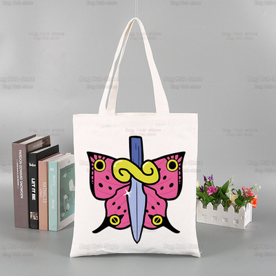 JoJo Bizarre Adventure kandekott Unisex lõuendist kotid ostukotid trükitud vabaaja JOJOS Kujo Jolyne kokkupandav õlakott