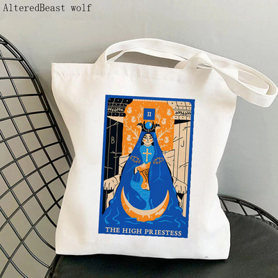 Női vásárlótáska THE RAINBOW Modern Tarot Card Bag Harajuku Shopping Canvas Shopper Bag lány kézitáska Vállas női táska