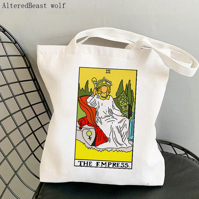 Női vásárlótáska THE RAINBOW Modern Tarot Card Bag Harajuku Shopping Canvas Shopper Bag lány kézitáska Vállas női táska