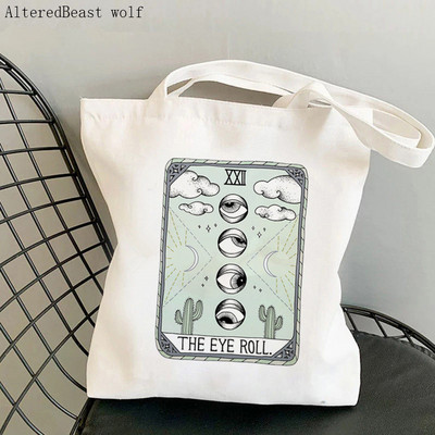 Női vásárlótáska THE RAINBOW Modern Tarot Card Bag Harajuku Shopping Canvas Shopper Bag lány kézitáska Vállas női táska