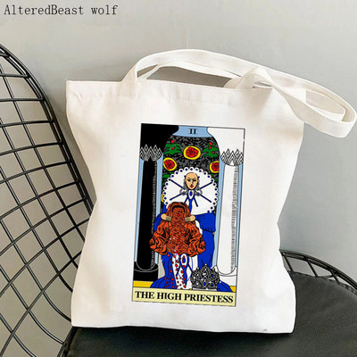 Női vásárlótáska THE RAINBOW Modern Tarot Card Bag Harajuku Shopping Canvas Shopper Bag lány kézitáska Vállas női táska