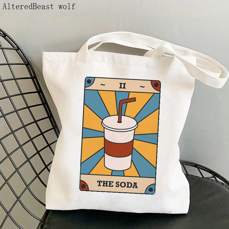 Női vásárlótáska THE RAINBOW Modern Tarot Card Bag Harajuku Shopping Canvas Shopper Bag lány kézitáska Vállas női táska