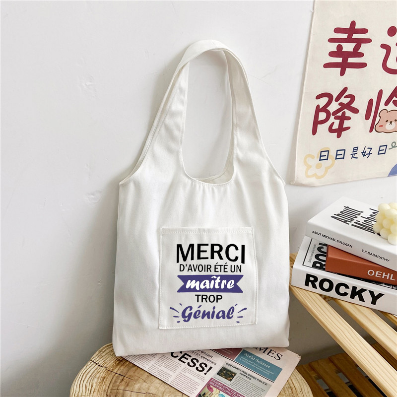 Aitäh Mistress Prindikott Naiste ostude õlakott Lõuendikotid Naiste ökoloogiline korduvkasutatav ostukäekott Parim kingitus õpetajale