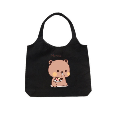 Tote platnena ručna torba Ekološka platnena torba za kupovinu za žene Slatka mačka Grafički crtići Torbe na rame Torba od pamučne tkanine za djevojčice