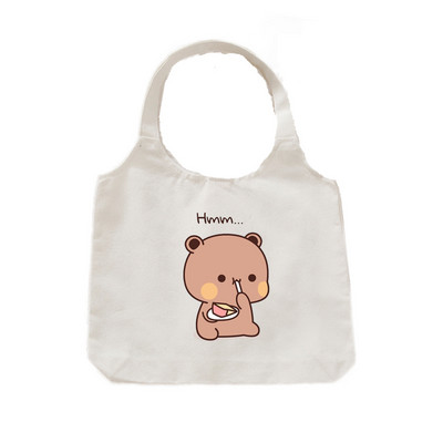 Tote platnena ručna torba Ekološka platnena torba za kupovinu za žene Slatka mačka Grafički crtići Torbe na rame Torba od pamučne tkanine za djevojčice