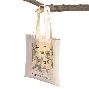 Salvador Dali Σουρεαλισμός Κυβισμός Έκθεση Shopper Bag Tote Lady Handbag Double Print Επαναχρησιμοποιήσιμες Casual Canvas Γυναικείες τσάντες αγορών