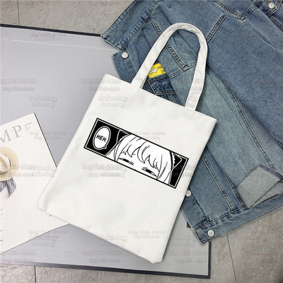Spiegu x Ģimene Anya Smug Tote Bag Unisex Audekla somas Anime Anya Forger Iepirkumu somas Apdrukāta Ikdienas plecu soma Saliekama