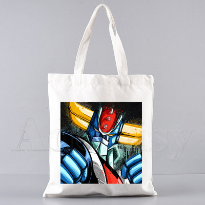 Goldorak Mazinger Z Japanese Anime Robot Shopping Bag Grocery Shopper Shopping Tote Bag Shopping Bolsa Compra Sacolas