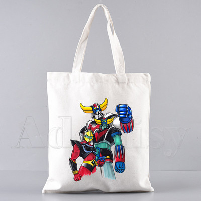 Goldorak Mazinger Z Ιαπωνικό ρομπότ Anime Τσάντα αγορών Παντοπωλείο Shopping Tote Bag Shopping Επαναχρησιμοποιήσιμη Bolsa Compra Sacolas
