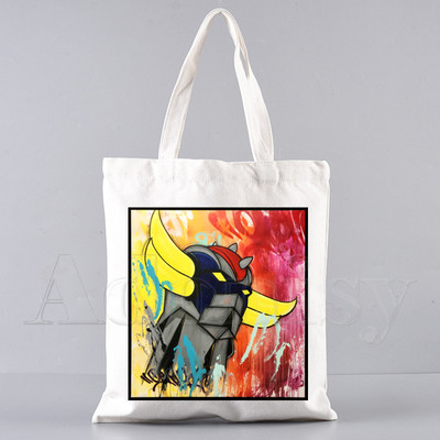 Goldorak Mazinger Z Ιαπωνικό ρομπότ Anime Τσάντα αγορών Παντοπωλείο Shopping Tote Bag Shopping Επαναχρησιμοποιήσιμη Bolsa Compra Sacolas