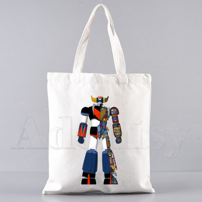 Goldorak Mazinger Z Ιαπωνικό ρομπότ Anime Τσάντα αγορών Παντοπωλείο Shopping Tote Bag Shopping Επαναχρησιμοποιήσιμη Bolsa Compra Sacolas