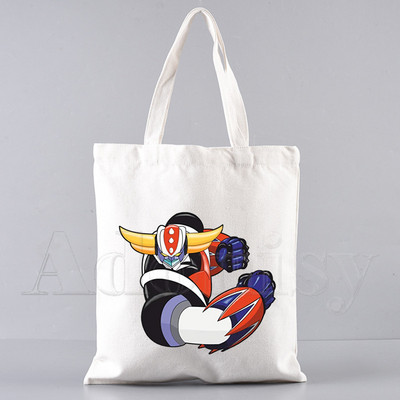 Goldorak Mazinger Z Ιαπωνικό ρομπότ Anime Τσάντα αγορών Παντοπωλείο Shopping Tote Bag Shopping Επαναχρησιμοποιήσιμη Bolsa Compra Sacolas