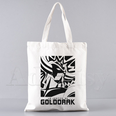 Goldorak Mazinger Z Ιαπωνικό ρομπότ Anime Τσάντα αγορών Παντοπωλείο Shopping Tote Bag Shopping Επαναχρησιμοποιήσιμη Bolsa Compra Sacolas