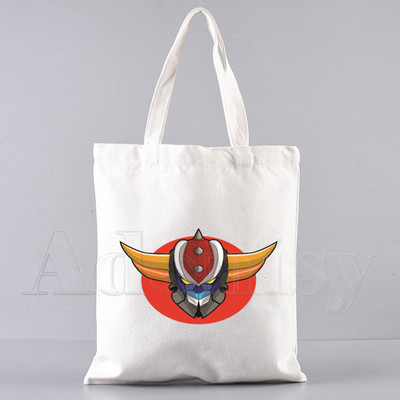 Goldorak Mazinger Z Ιαπωνικό ρομπότ Anime Τσάντα αγορών Παντοπωλείο Shopping Tote Bag Shopping Επαναχρησιμοποιήσιμη Bolsa Compra Sacolas