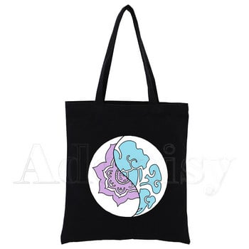 Mo Dao Zu Shi Print Canvas Tote Μαύρες τσάντες Harajuku Casual Γυναικείες τσάντες ώμου Tote Eco Shopper