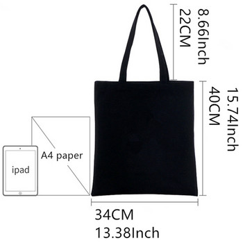 Mo Dao Zu Shi Print Canvas Tote Μαύρες τσάντες Harajuku Casual Γυναικείες τσάντες ώμου Tote Eco Shopper