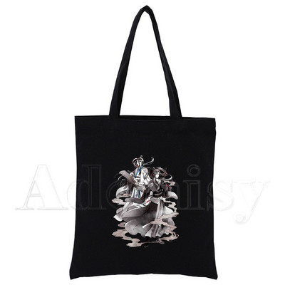 Mo Dao Zu Shi Print Canvas Tote Μαύρες τσάντες Harajuku Casual Γυναικείες τσάντες ώμου Tote Eco Shopper
