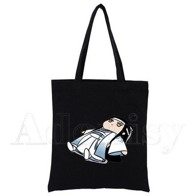 Mo Dao Zu Shi Print Canvas Tote Μαύρες τσάντες Harajuku Casual Γυναικείες τσάντες ώμου Tote Eco Shopper