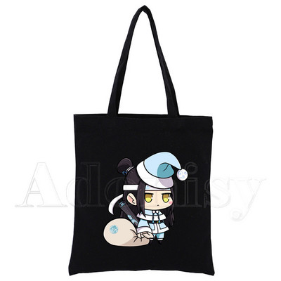 Mo Dao Zu Shi Print Canvas Tote Μαύρες τσάντες Harajuku Casual Γυναικείες τσάντες ώμου Tote Eco Shopper