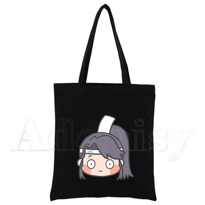 Mo Dao Zu Shi Print Canvas Tote Μαύρες τσάντες Harajuku Casual Γυναικείες τσάντες ώμου Tote Eco Shopper