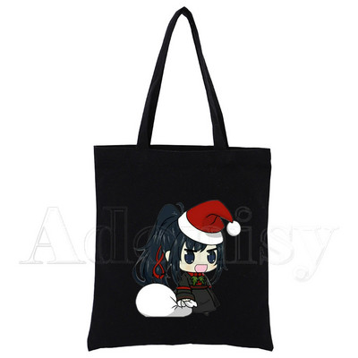 Mo Dao Zu Shi Print Canvas Tote Μαύρες τσάντες Harajuku Casual Γυναικείες τσάντες ώμου Tote Eco Shopper