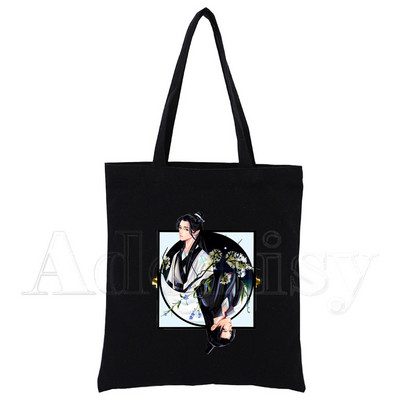 Mo Dao Zu Shi Print Canvas Tote Μαύρες τσάντες Harajuku Casual Γυναικείες τσάντες ώμου Tote Eco Shopper