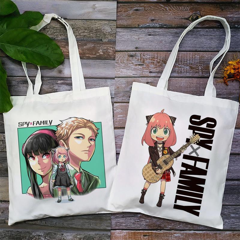 Anime táska SPY FAMILY Bevásárlótáskák Vászon táskák Női Kawaii Anya Shopper Bag bevásárlótáska Spy X Family Shopee Shop