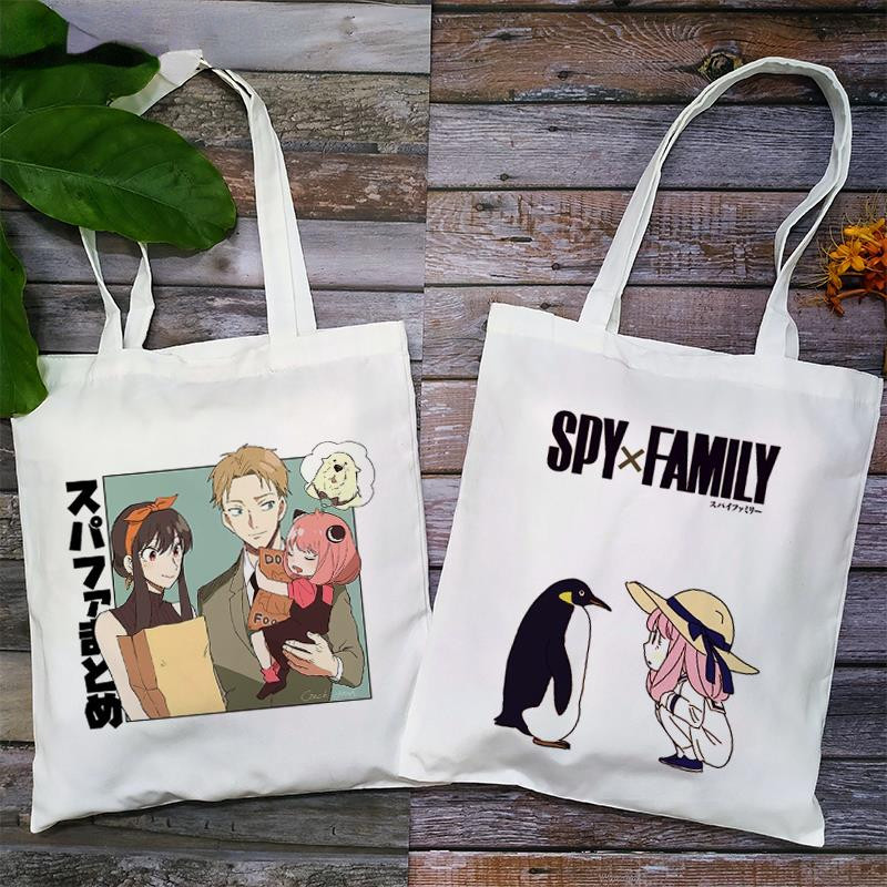 Anime táska SPY FAMILY Bevásárlótáskák Vászon táskák Női Kawaii Anya Shopper Bag bevásárlótáska Spy X Family Shopee Shop