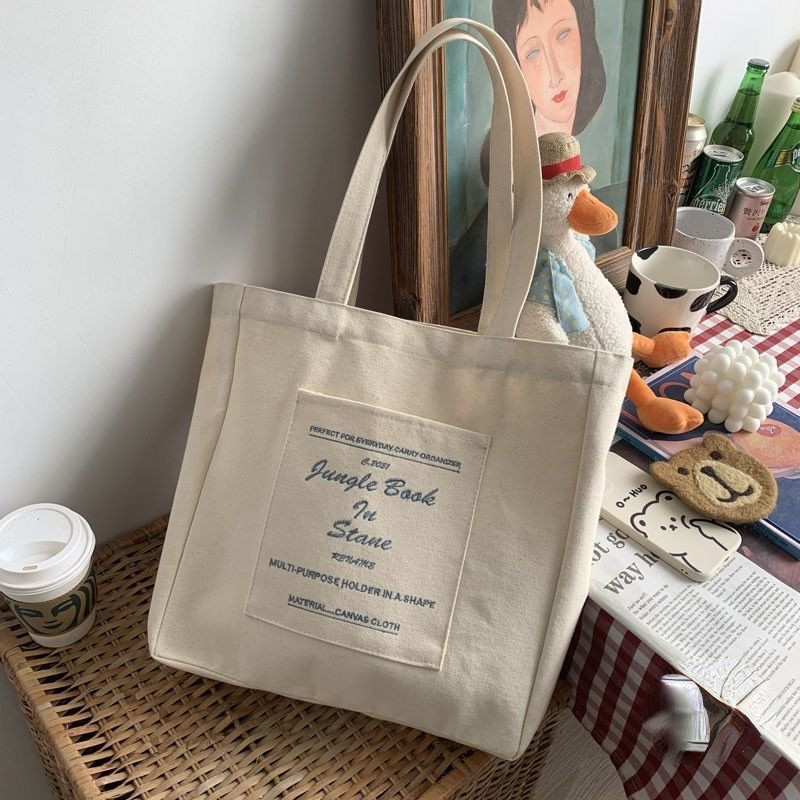 Női vászon válltáska Dzsungel könyvnyomtatás női alkalmi kézitáska hordtáska nagy kapacitású pamut, újrafelhasználható bevásárló strandtáska