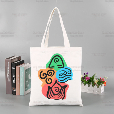 Avatar The Last Airbender Torba za višekratnu kupovinu Ženska platnena Anime Voda Zemlja Vatra Zrak Torbe Eko torba Shopper Torbe za rame