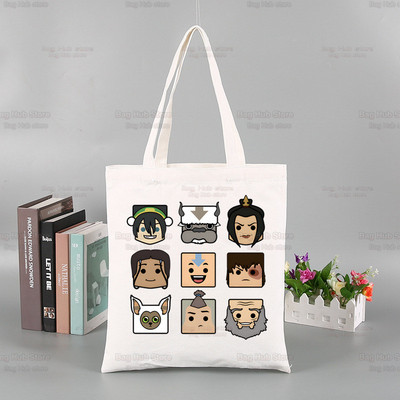 Avatar The Last Airbender Torba za višekratnu kupovinu Ženska platnena Anime Voda Zemlja Vatra Zrak Torbe Eko torba Shopper Torbe za rame