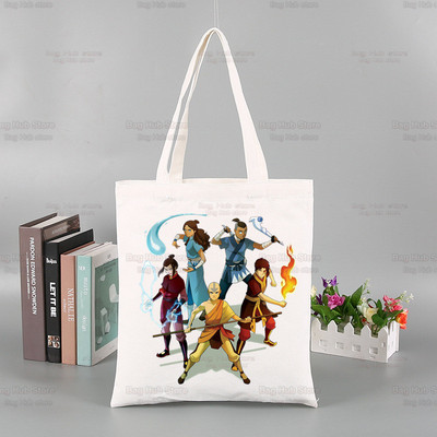 Avatar The Last Airbender Torba za višekratnu kupovinu Ženska platnena Anime Voda Zemlja Vatra Zrak Torbe Eko torba Shopper Torbe za rame