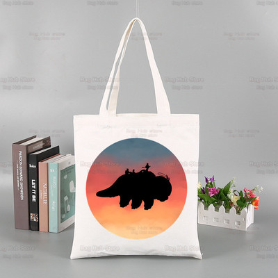 Avatar The Last Airbender Torba za višekratnu kupovinu Ženska platnena Anime Voda Zemlja Vatra Zrak Torbe Eko torba Shopper Torbe za rame