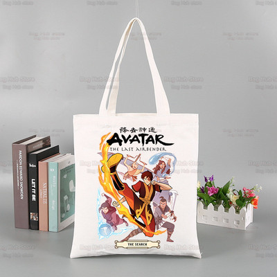Avatar The Last Airbender Torba za višekratnu kupovinu Ženska platnena Anime Voda Zemlja Vatra Zrak Torbe Eko torba Shopper Torbe za rame