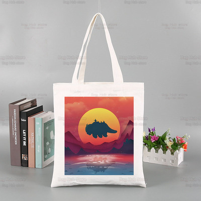 Avatar The Last Airbender Torba za višekratnu kupovinu Ženska platnena Anime Voda Zemlja Vatra Zrak Torbe Eko torba Shopper Torbe za rame