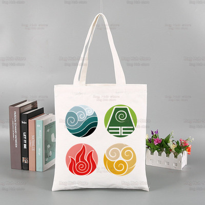 Avatar The Last Airbender Torba za višekratnu kupovinu Ženska platnena Anime Voda Zemlja Vatra Zrak Torbe Eko torba Shopper Torbe za rame