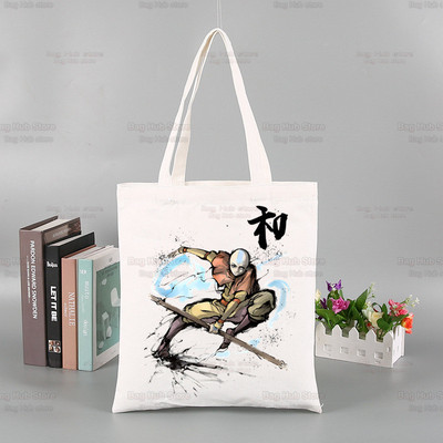 Avatar The Last Airbender Torba za višekratnu kupovinu Ženska platnena Anime Voda Zemlja Vatra Zrak Torbe Eko torba Shopper Torbe za rame