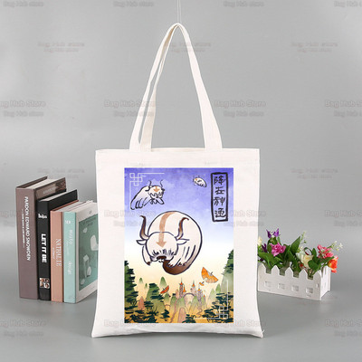 Avatar The Last Airbender Torba za višekratnu kupovinu Ženska platnena Anime Voda Zemlja Vatra Zrak Torbe Eko torba Shopper Torbe za rame