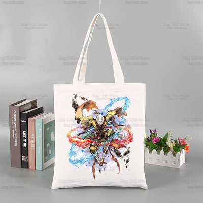 Avatar The Last Airbender Torba za višekratnu kupovinu Ženska platnena Anime Voda Zemlja Vatra Zrak Torbe Eko torba Shopper Torbe za rame