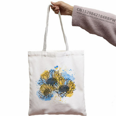 Cool Ucrainei Drapel Floarea-soarelui Vintage Ucraineni Iubitori Ucraina Print Canvas Geanta Moda Capacitate Mare Cumpărături Cumpărături Genți de mână