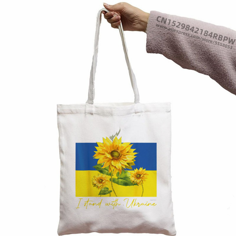 Cool Ucrainei Drapel Floarea-soarelui Vintage Ucraineni Iubitori Ucraina Print Canvas Geanta Moda Capacitate Mare Cumpărături Cumpărături Genți de mână