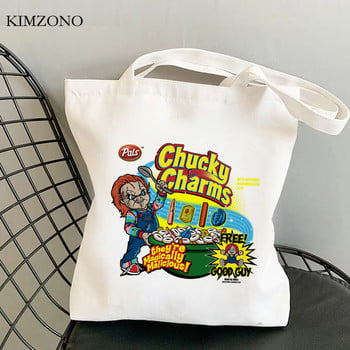 Τσάντα για ψώνια Chucky shopper tote βαμβακερή τσάντα γιούτας τσάντα για ψώνια bolsas επαναχρησιμοποιήσιμες πτυσσόμενες τσάντες cabas custom