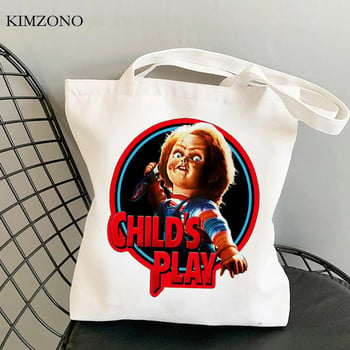 Τσάντα για ψώνια Chucky shopper tote βαμβακερή τσάντα γιούτας τσάντα για ψώνια bolsas επαναχρησιμοποιήσιμες πτυσσόμενες τσάντες cabas custom