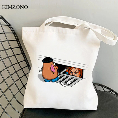 Chucky bevásárlótáska vásárló táska pamut juta táska bevásárlótáska bolsas újrahasznosítható összehajtható táska cabas egyedi